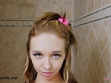 Sweet blonde model took a shower